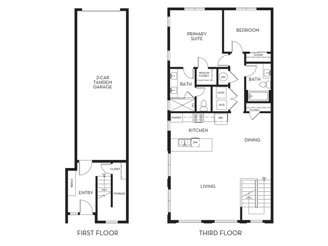 Beaumont 2-bedroom townhome floor plan at The Mont in Salt Lake City