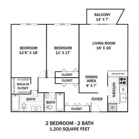 Radcliff House 2 Bd - 2 Ba