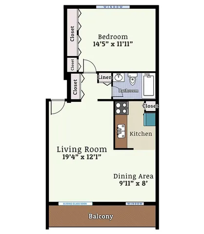 Woodmere 1 Bedroom Balcony