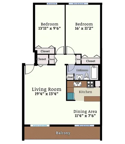 Woodmere 2 Bedroom Balcony