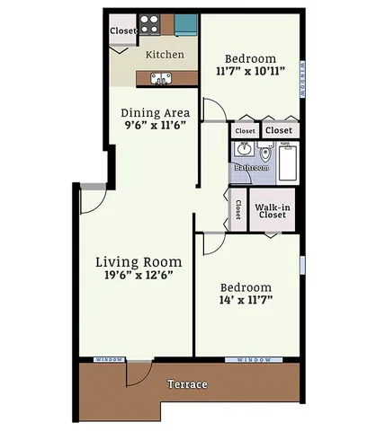 Woodmere 2 Bedroom Terrace