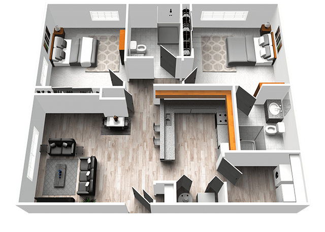 2 bed