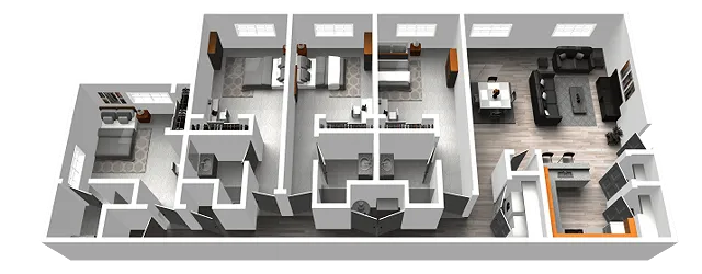 4 bed