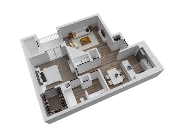 1 Bedroom 1 Bathroom Floor Plan