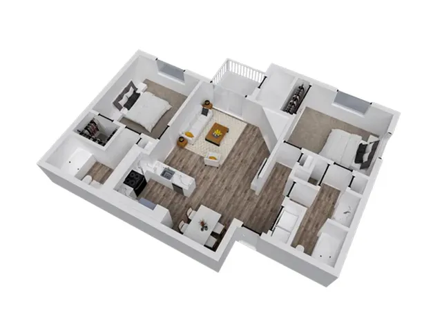2 Bedroom 2 Bathroom Floor Plan