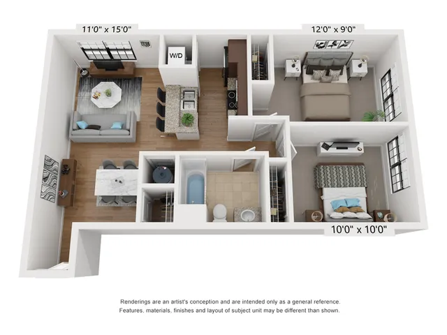 2 Bed 1 Bath