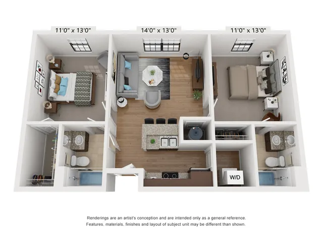 2 Bed 2 Bath