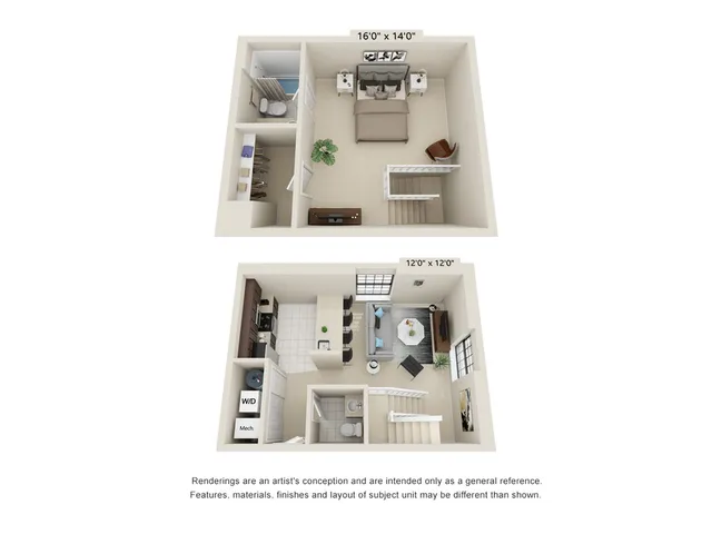 1 Bed 1.5 Bath