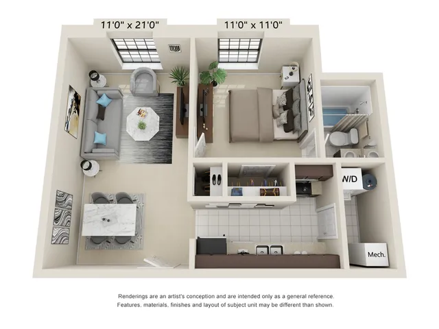 1 Bed 1 Bath