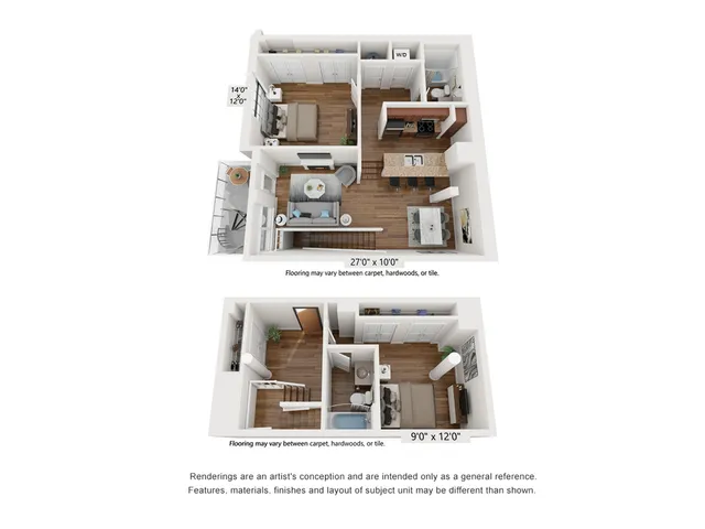 2 Bed 2 Bed  2 Story