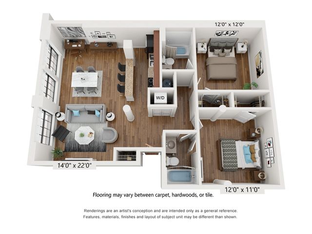 2 Bed 2 Bath B18