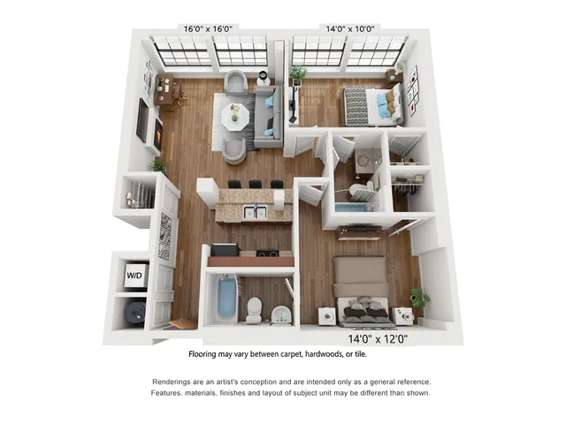 2 Bed 2 Bath