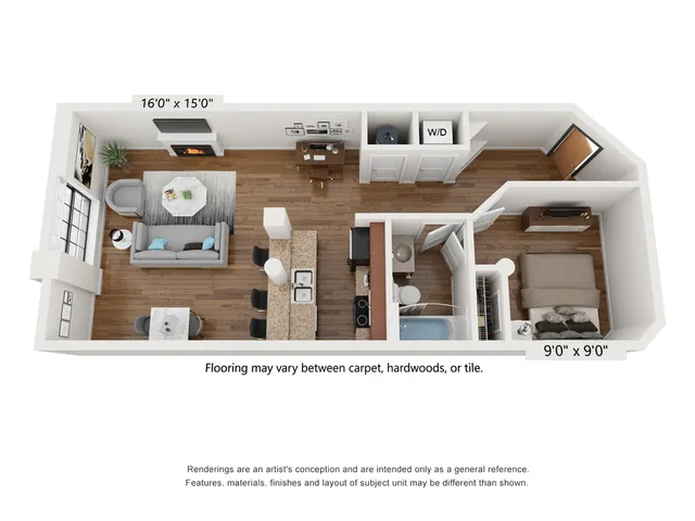 1 Bed 1 Bath