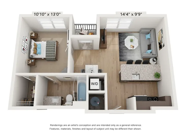 1 bed 1 bath