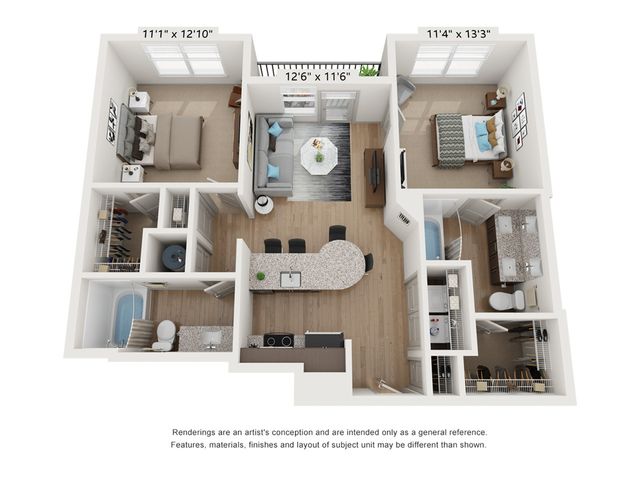 2 Bed 2 Bath