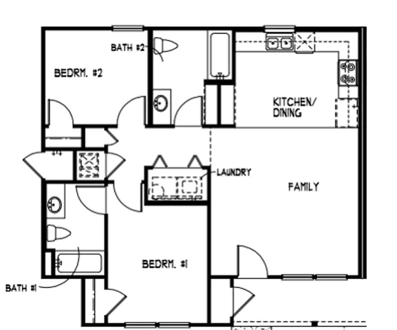 2 bed x 2 bath with washer/dryer