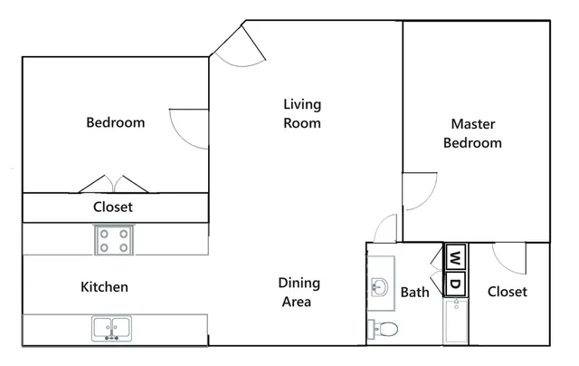 2 Bedroom x 1 Bath