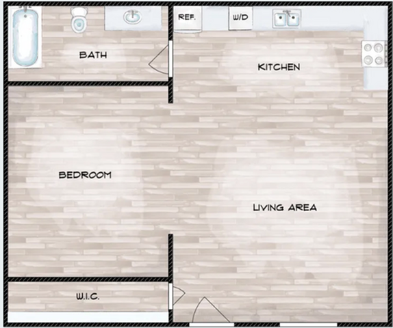 Studio Apartment Unit Floor Plan