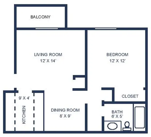One bedroom layout