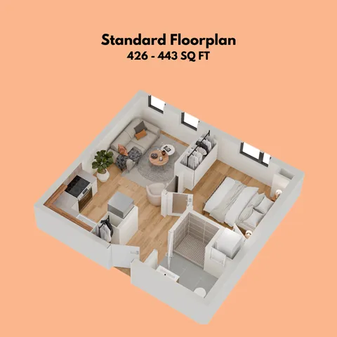1-Bedroom Floorplan
