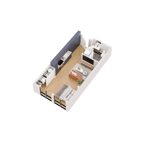 Furnished Studio/1 Bath