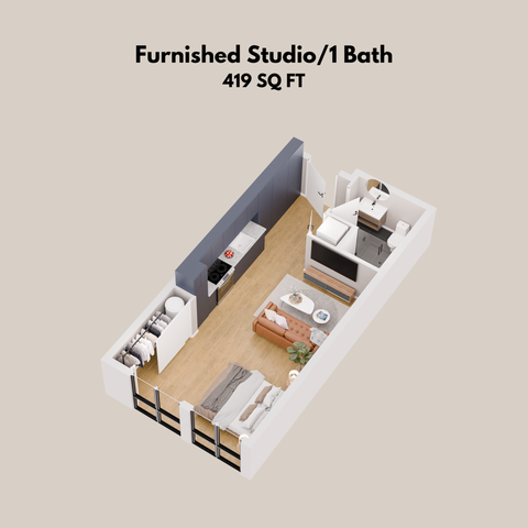 Furnished Studio/1 Bath