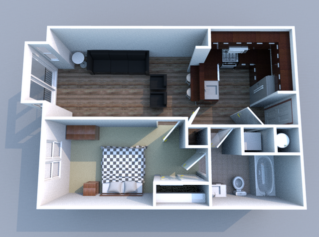 1 bed 1 bath