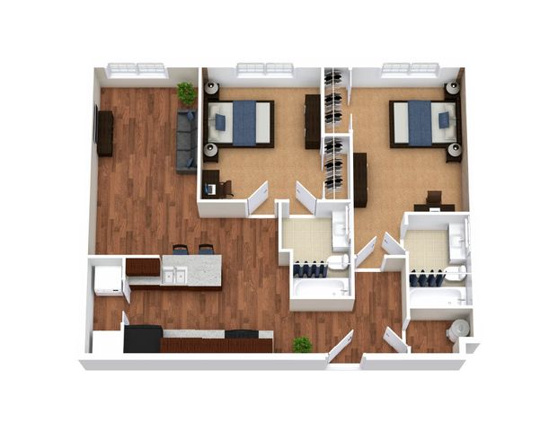 2 bed 2 bath