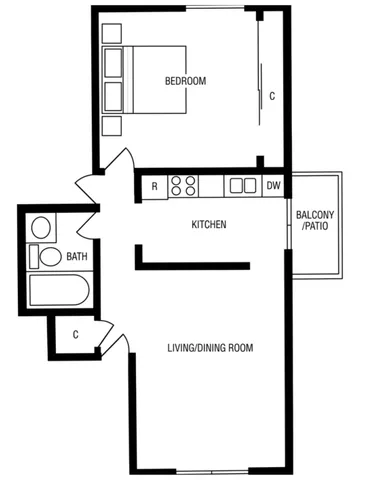 Classic One bedroom Layout