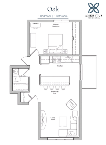 Oak (1 BD, 1BA)