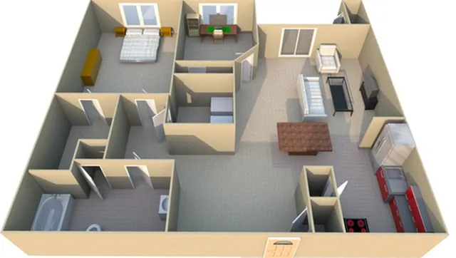 2 Bedroom Floor Plan