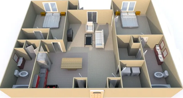 2 Bedroom Floor Plan