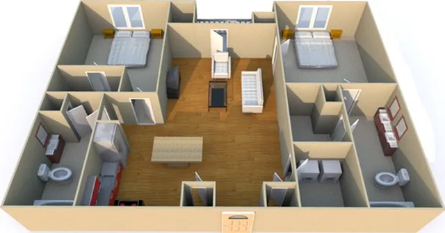 2 Bedroom Floor Plan