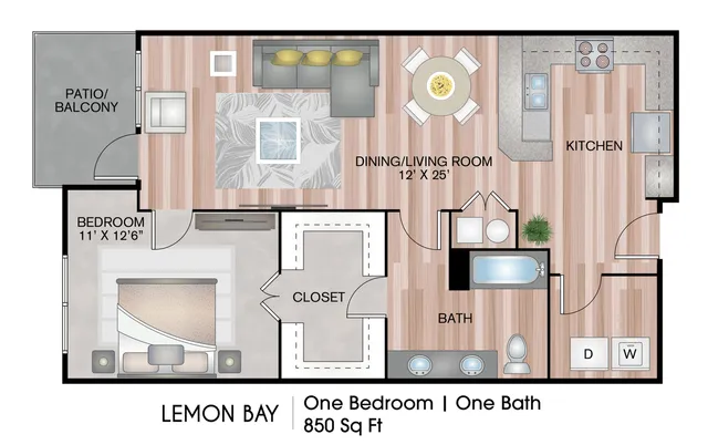 Stylish Lemon Bay 1-bedroom apartment in Downtown Sarasota at The DeSOTA.