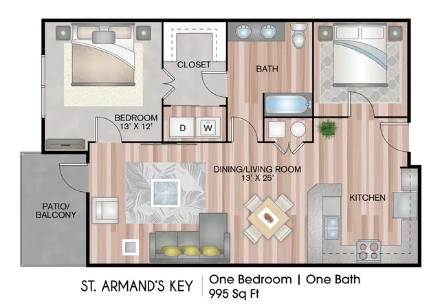 Cozy St. Armand\'s Key with Den 1-bedroom apartment in Downtown Sarasota at The DeSOTA.