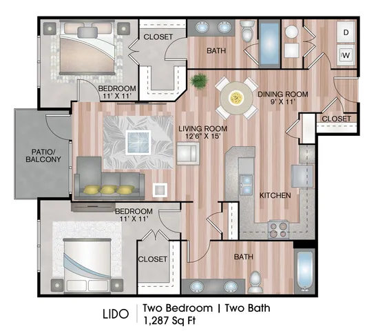 Modern Lido 2-bedroom apartment in Downtown Sarasota at The DeSOTA in Sarasota.