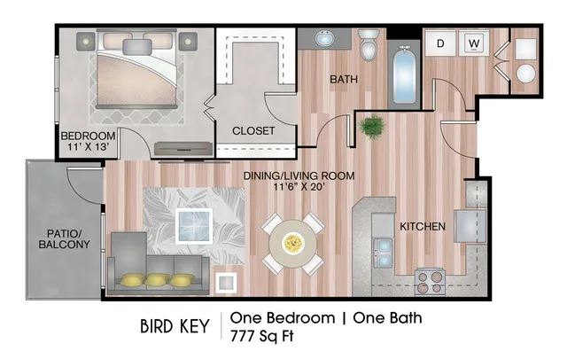 Charming Birde Key 1-bedroom apartment in Downtown Sarasota at The DeSOTA