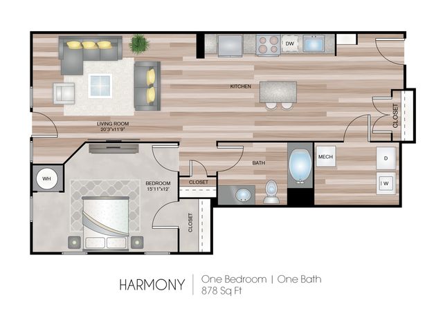 1 Bed Floor Plan