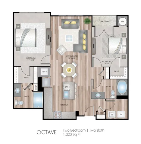 2 Bedroom Floor Plan