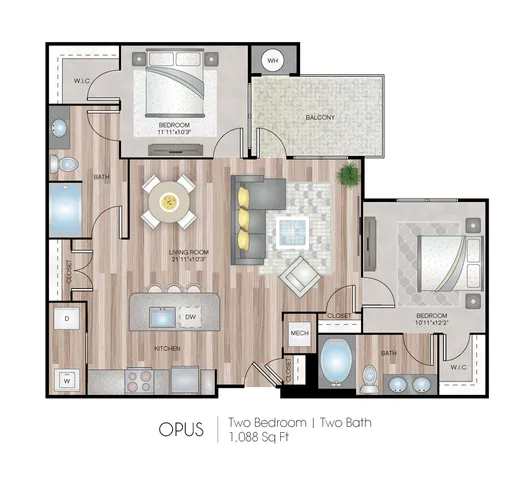 2 Bdrm Floor Plan