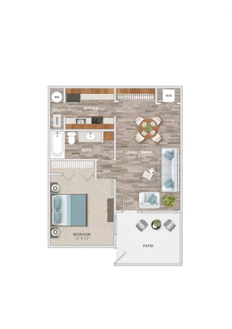 One Bedroom with Patio