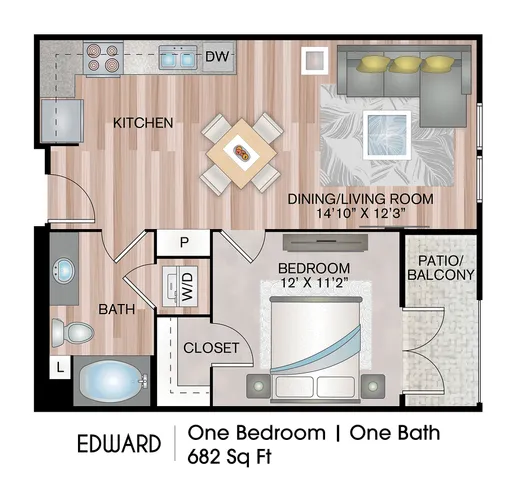 One Bedroom Floorplan
