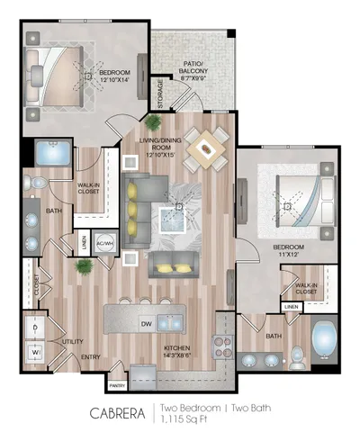 1115 Square Feet