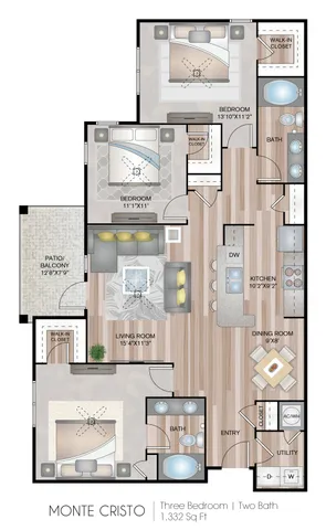 1332 Square Feet