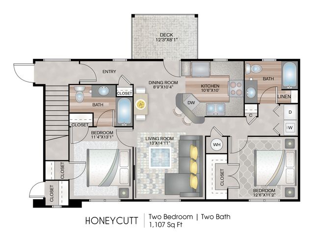 Two Bedroom floorplan