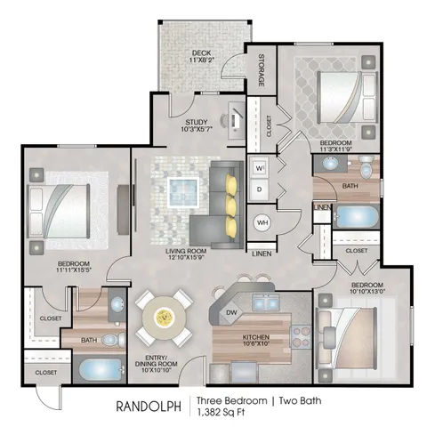 Three Bedroom floorplan