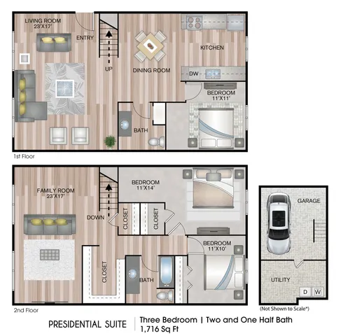 floor plan presidential suite townhome