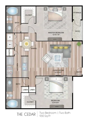 The Cedar with Washer & Dryer