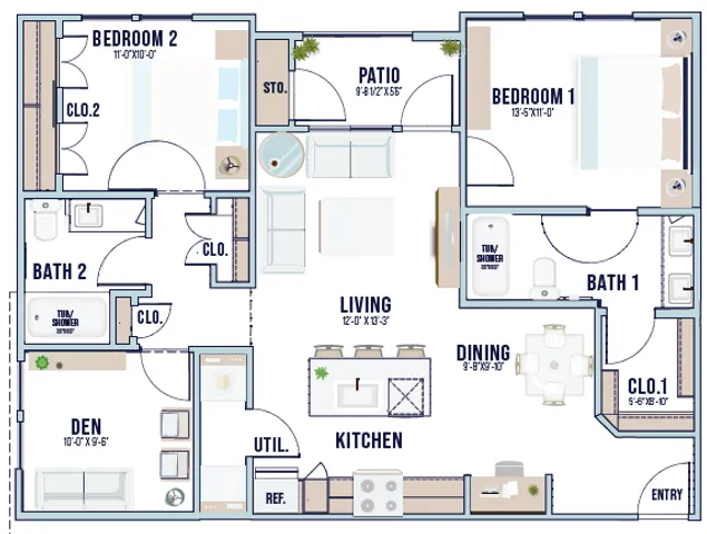 Magnolia 3x2 floor plan