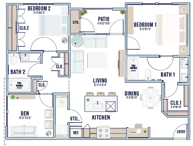 Gardenia 3x2 floor plan